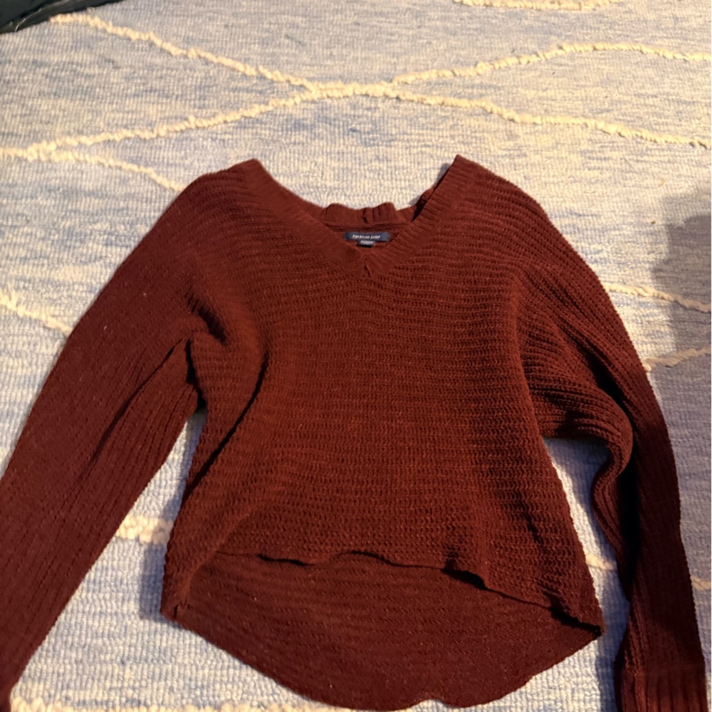 American Eagle Outfitters Maroon Cowl Neck Sweater